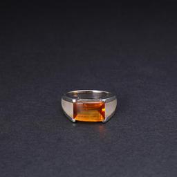 14K White Gold & Citrine Ring