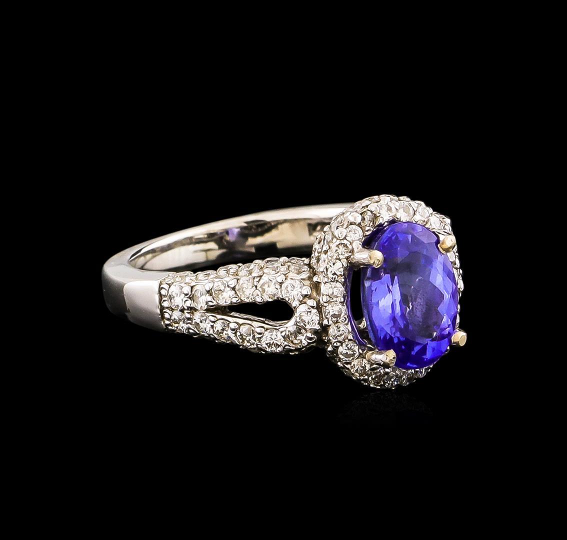 14KT White Gold 2.14 ctw Tanzanite and Diamond Ring