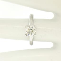 Vintage 14k White Gold 0.83 ctw I VVS2 Round Brilliant Cut Diamond Solitaire Rin