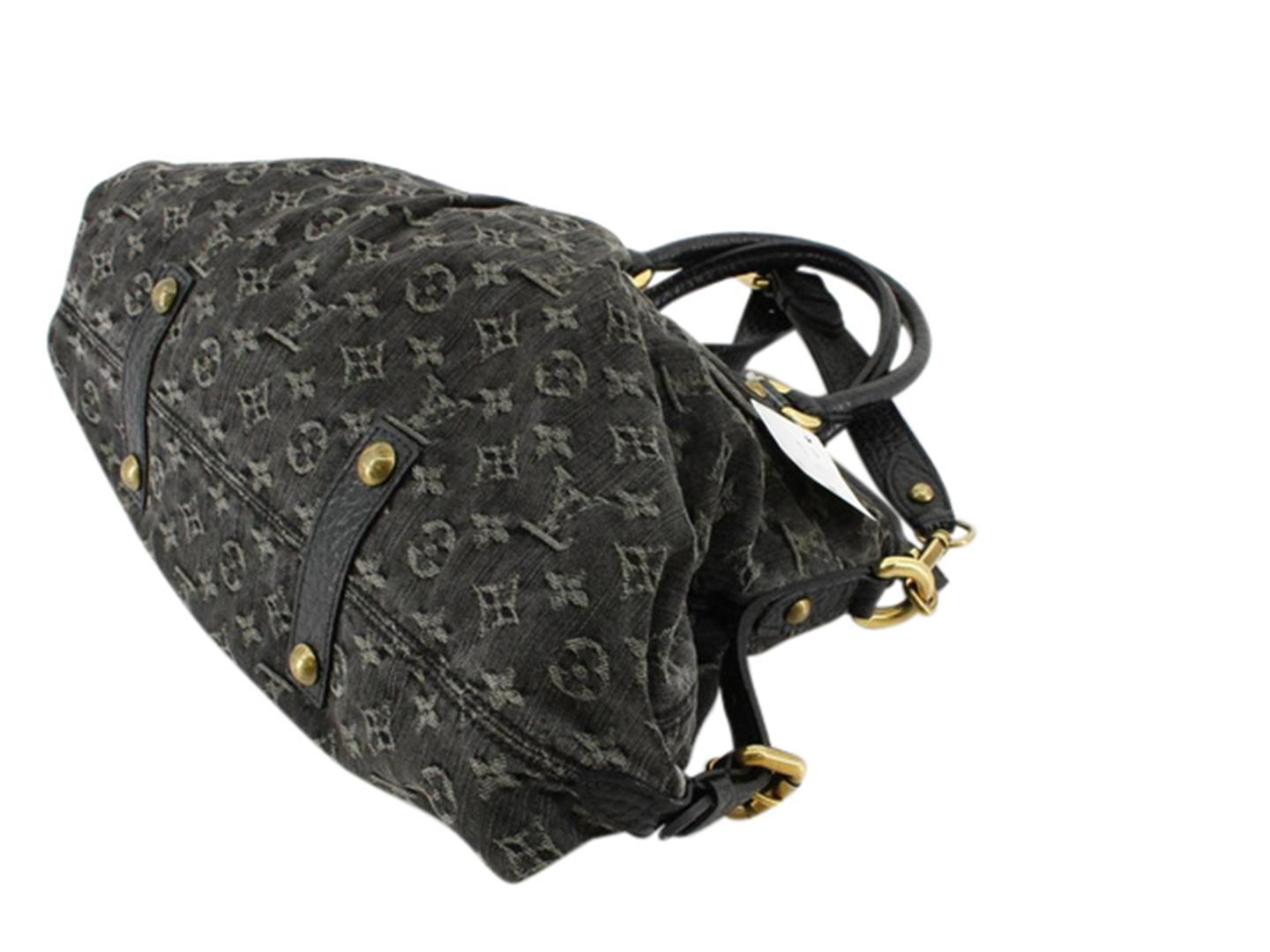 Louis Vuitton Black Denim Neo Cabby MM Shoulder Bag