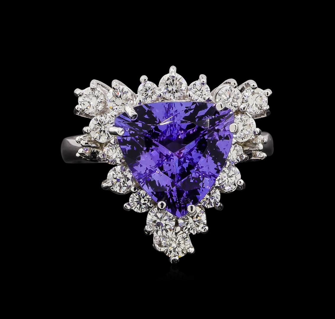 14KT White Gold 3.67 ctw Tanzanite and Diamond Ring