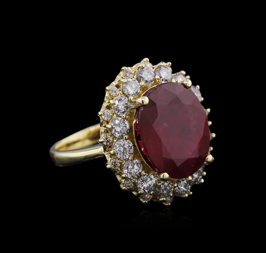 14KT Yellow Gold 8.00 ctw Ruby and Diamond Ring