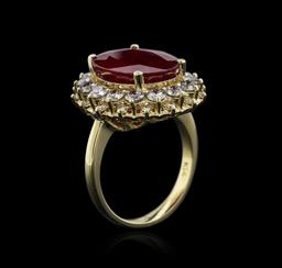 14KT Yellow Gold 8.00 ctw Ruby and Diamond Ring