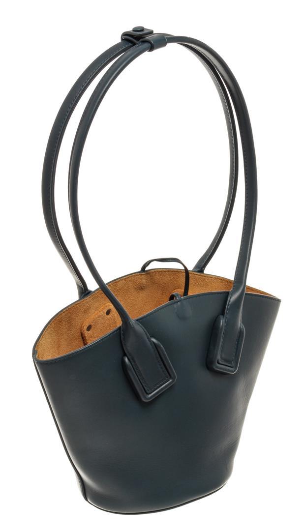 Bottega Veneta Blue Leather Basket Tote