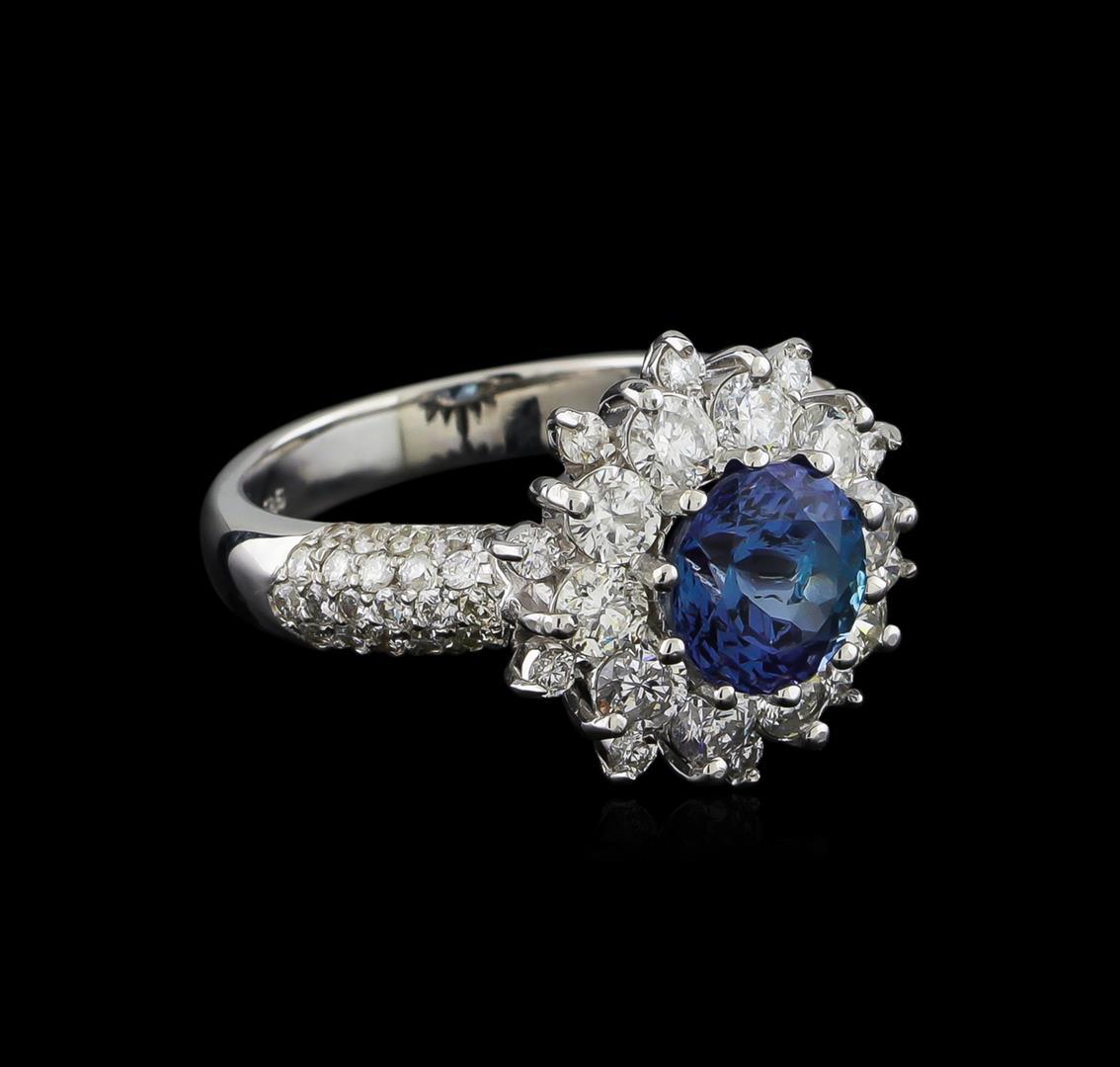 14KT White Gold 1.67 ctw Tanzanite and Diamond Ring