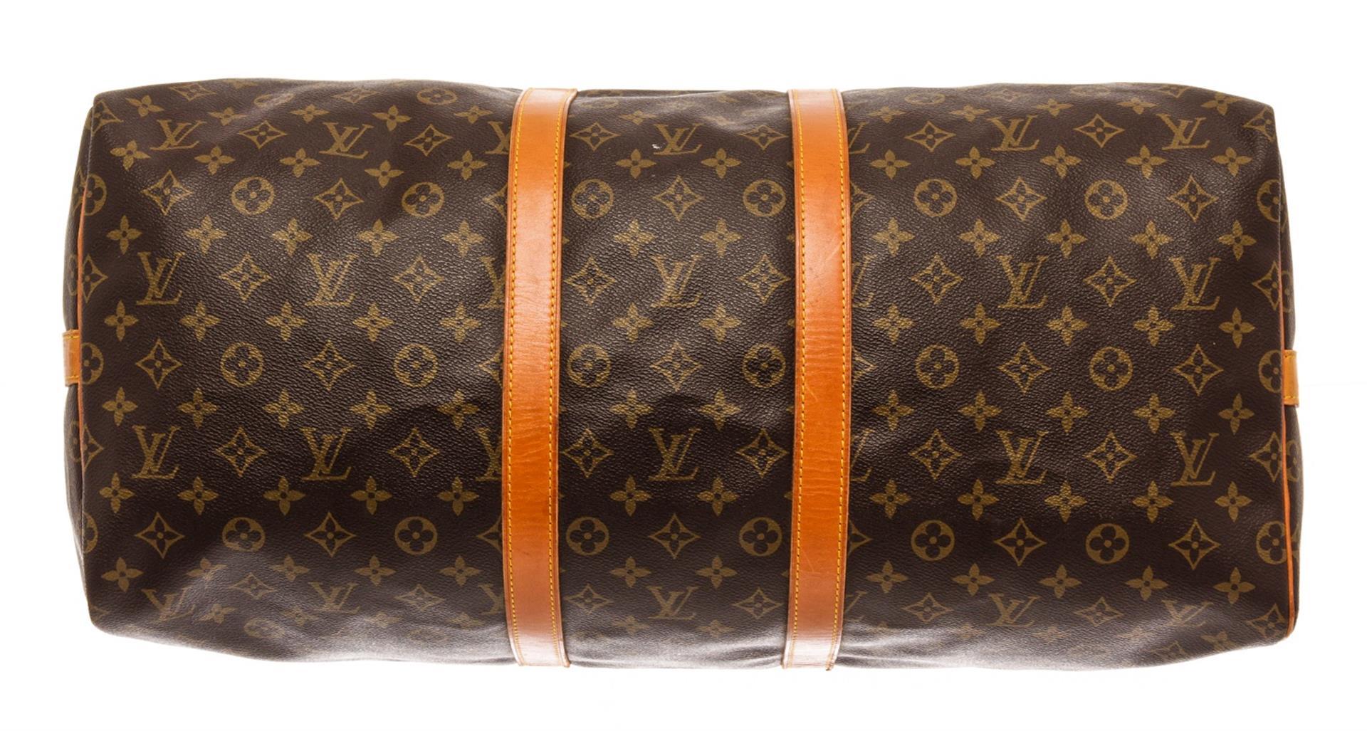 Louis Vuitton Brown Monogram Keepall Bandouliere 50 Travel Bag