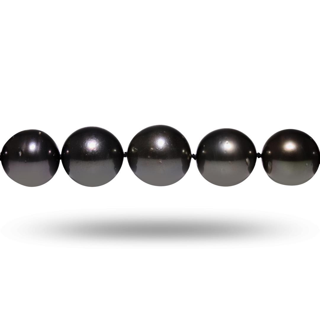 11mm to 14mm Tahitian Pearl 14K White Gold Necklace