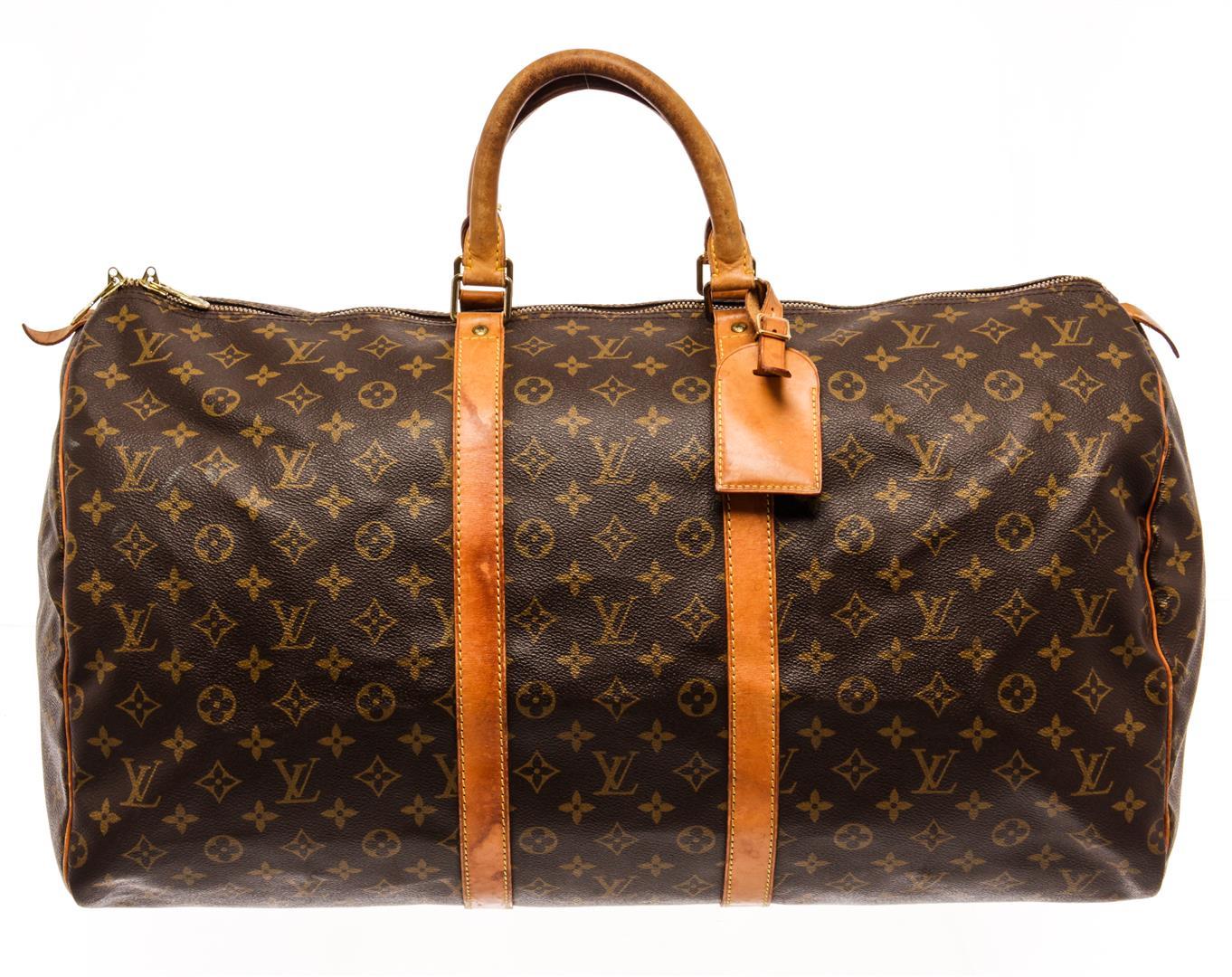 Louis Vuitton Brown Monogram Canvas Keepall 55 Travel Bag