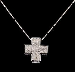 14KT White Gold 1.67 ctw Diamond Pendant With Chain