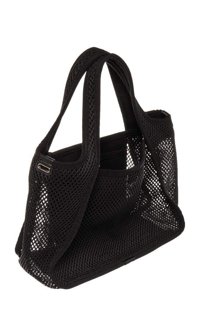 Stella McCartney Black Canvas Net Alter Tote Bag