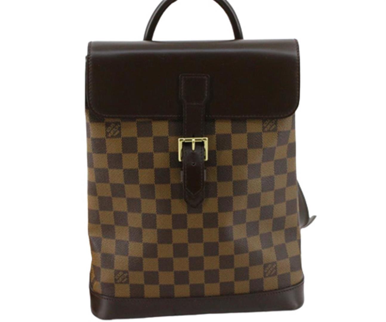 Louis Vuitton Damier Ebene Canvas Leather Soho Backpack