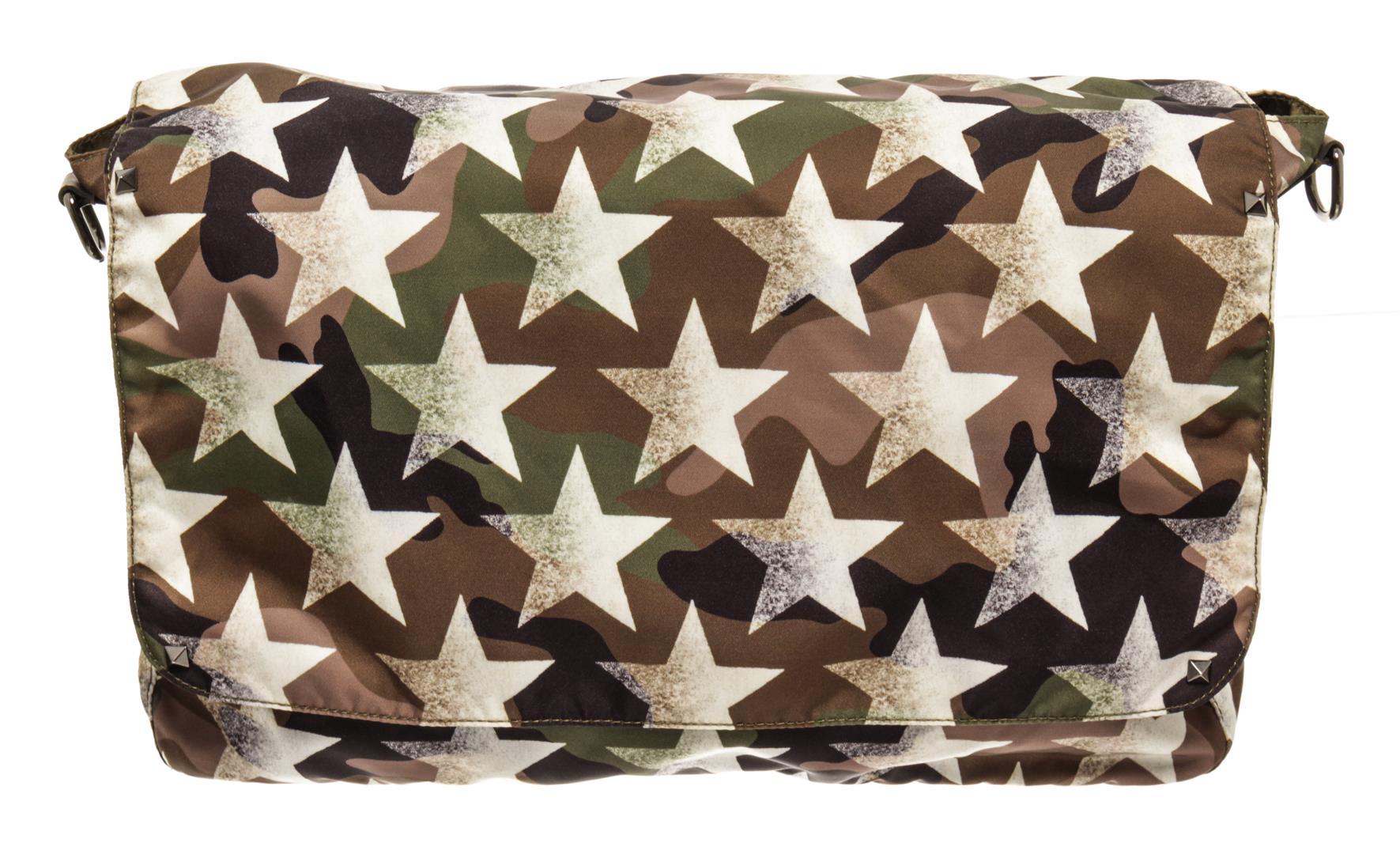 Valentino Camouflage Camustars Messenger Bag