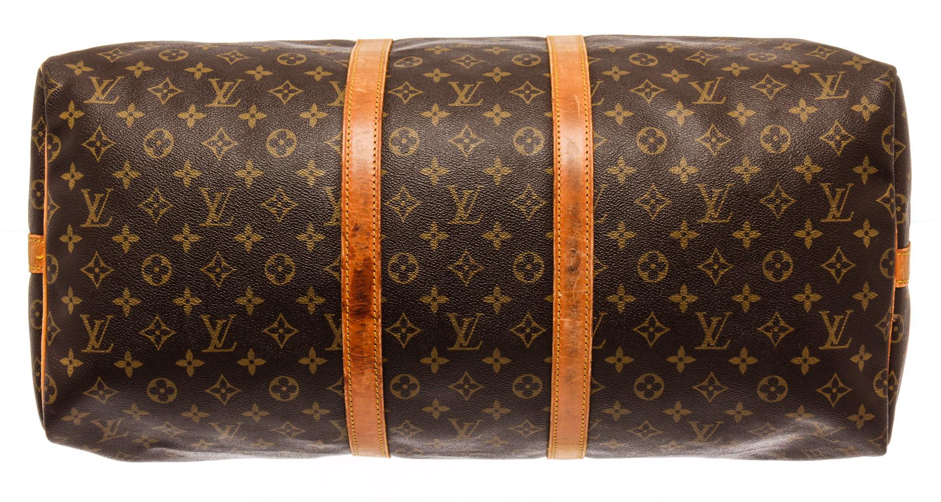 Louis Vuitton Brown Monogram Canvas Keepall Bandouliere 50 Travel Bag