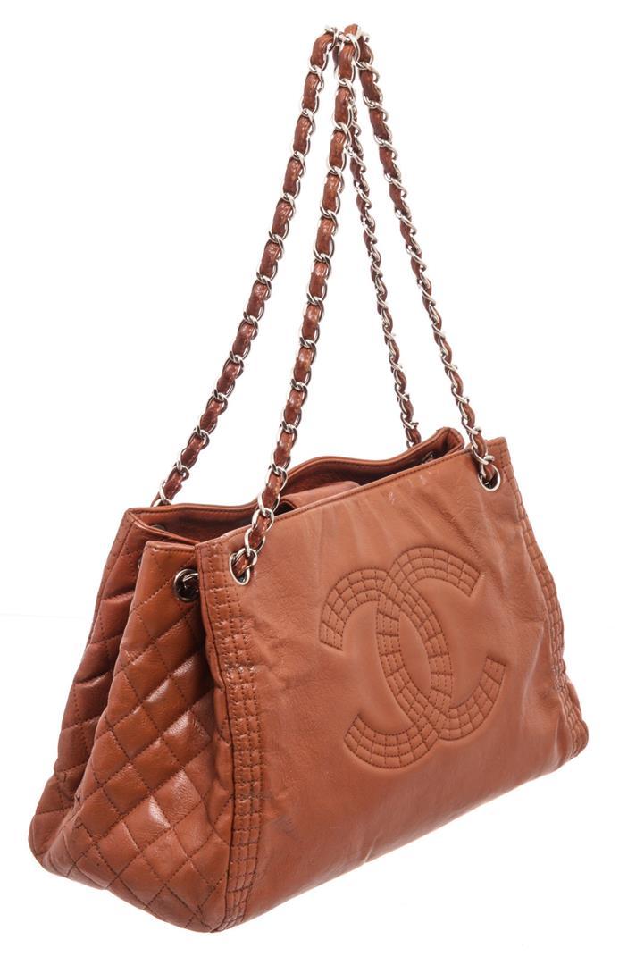 Chanel Brown Caviar Leather Chain CC Shoulder Bag