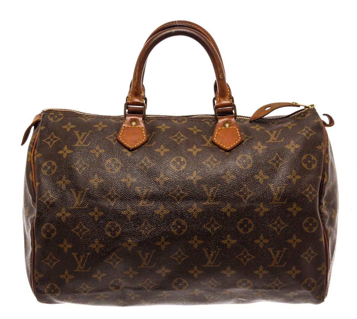 Louis Vuitton Brown Monogram Canvas Speedy 35 Satchel Bag