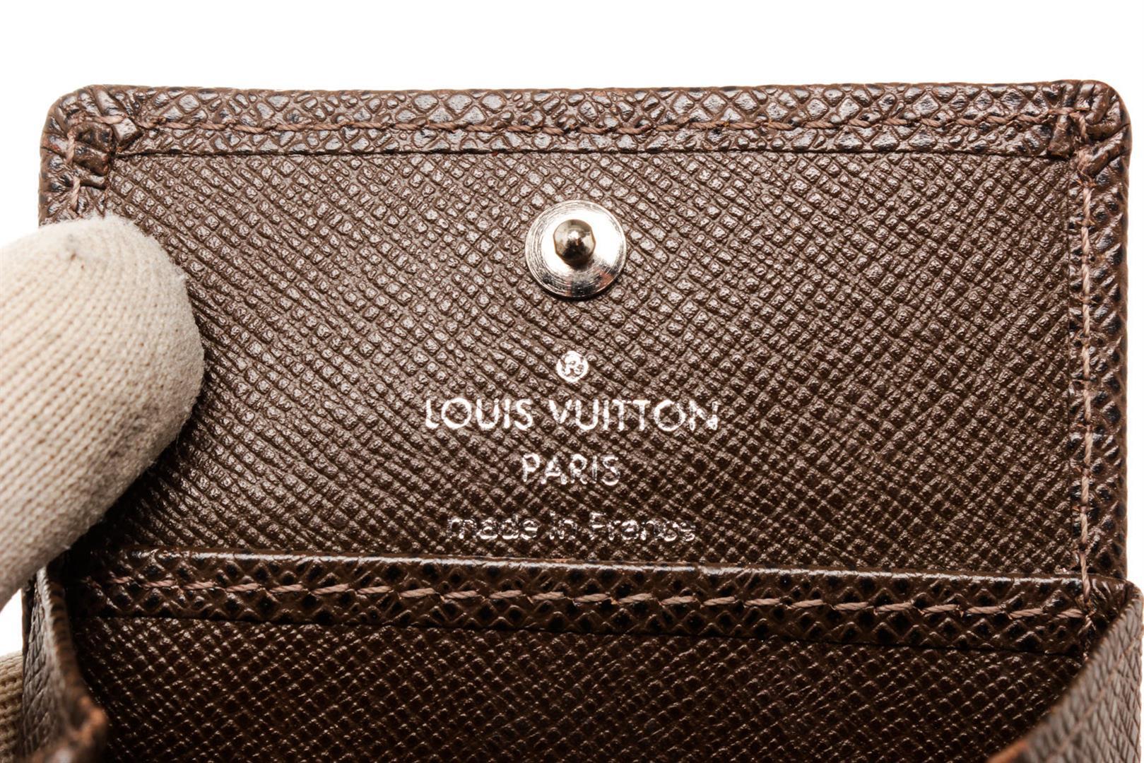 Louis Vuitton Black Leather Coin Case Taiga Wallet