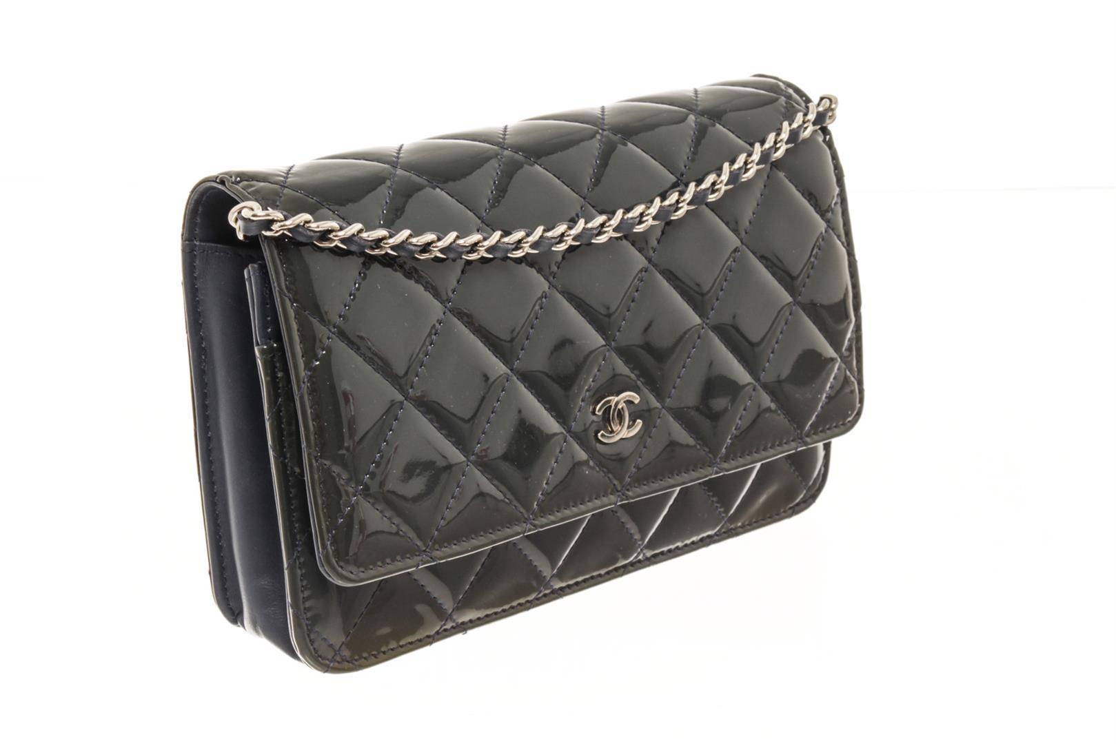 Chanel Black Patent Leather Woc Flap Shoulder Bag