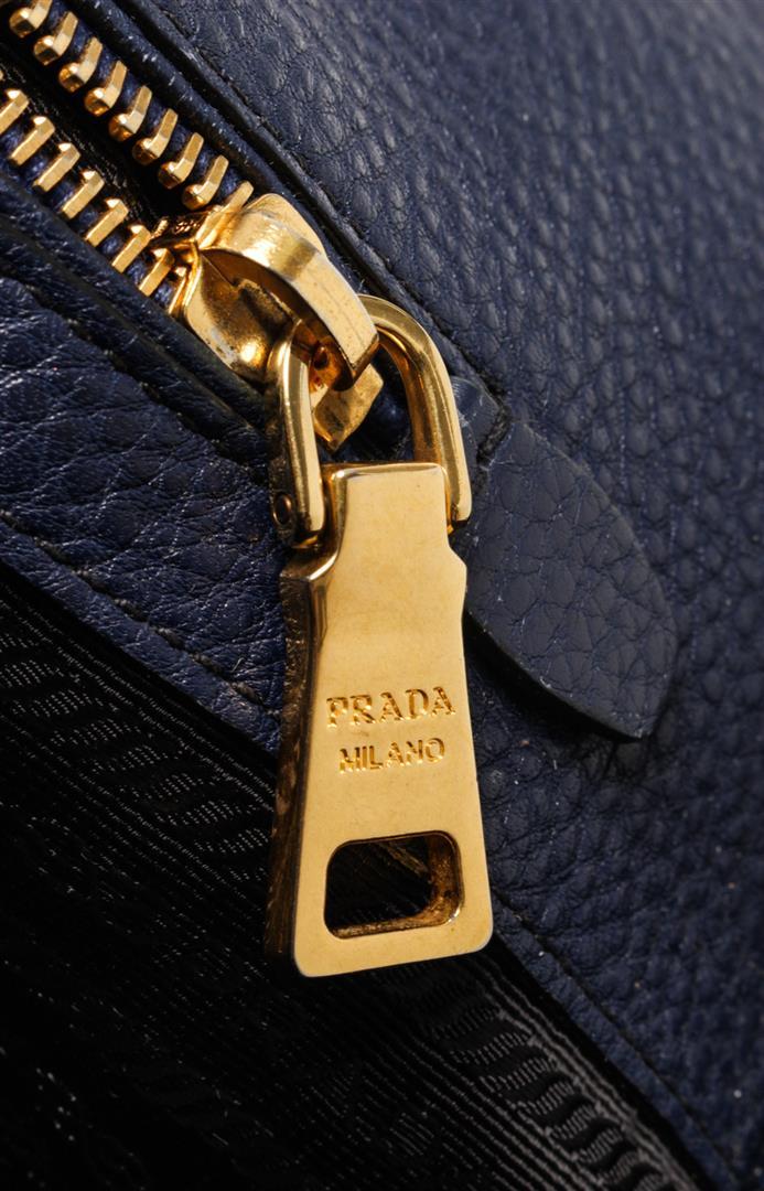 Prada Navy Leather Tote Bag