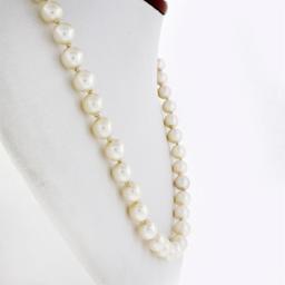 18" 7.5 to 8mm Pearl Strand Necklace w/ 14K Yellow Gold Twisted Wire Knot Clasp