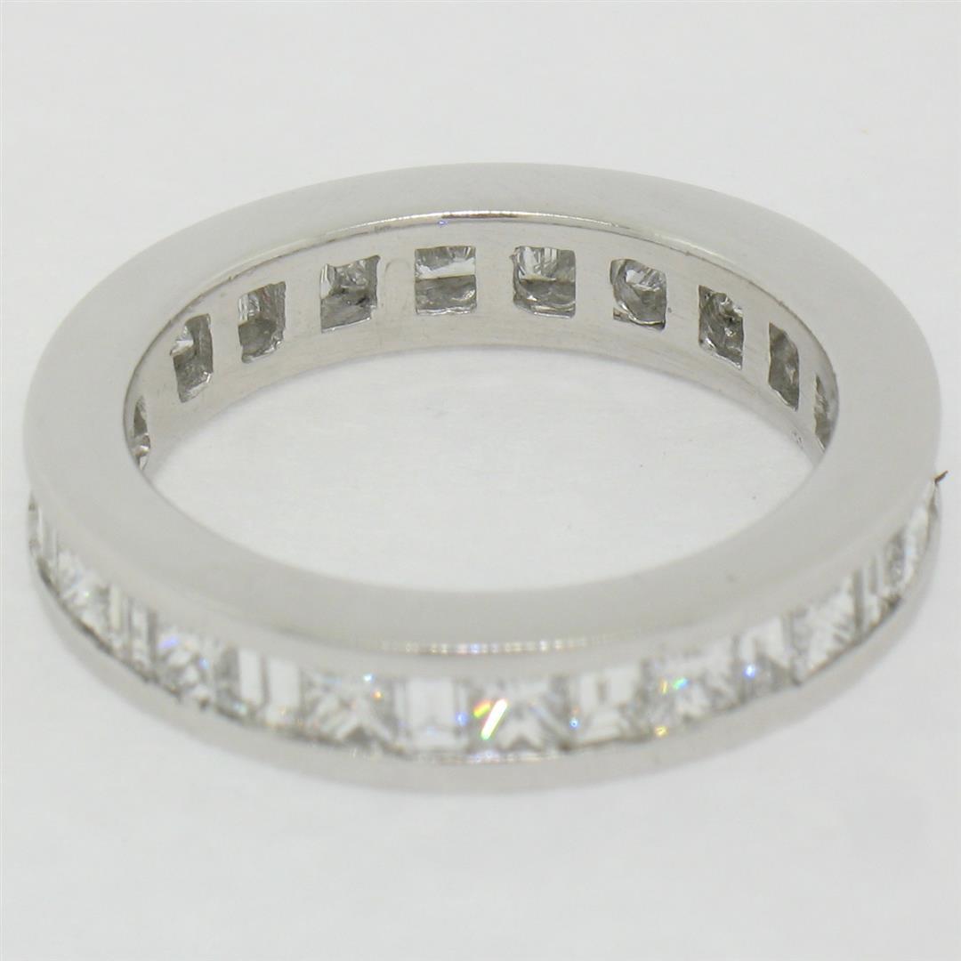 Platinum 1.45 ctw Channel Set Princess and Baguette Diamond Eternity Band Ring