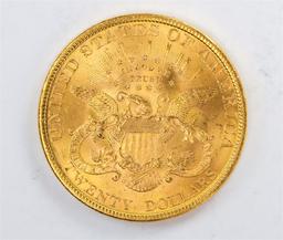 1893 $20 Liberty Head Double Eagle Gold Coin BU