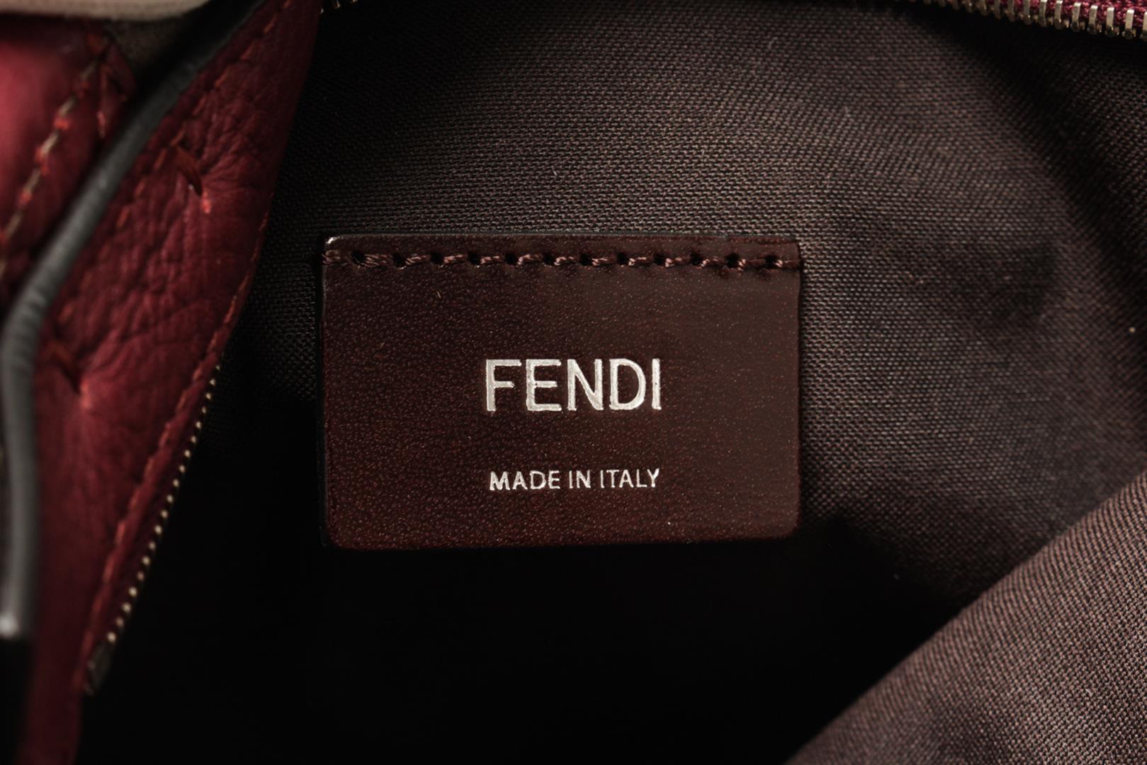 Fendi Brown Leather Logo Shopper Tote Bag