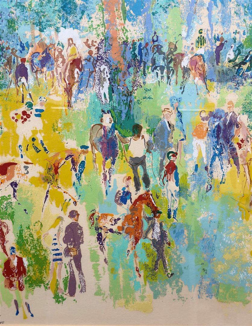 Paddock at Ascot 1972 by Leroy Neiman