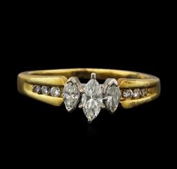 0.53 ctw Diamond Ring - 14KT Yellow and White Gold