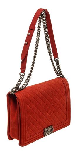 Chanel Red Soft Matte Caviar Leather Boy Large Flap Bag