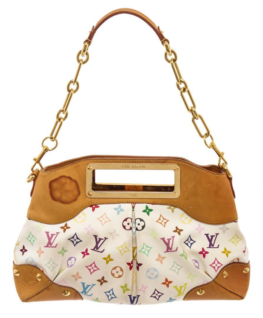 Louis Vuitton White Multicolor Monogram Judy MM Shoulder Bag