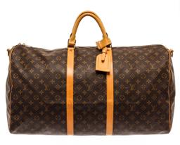 Louis Vuitton Brown Monogram Canvas Keepall Bandouliï¿½re 60 Travel Bag