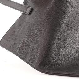 Bvlgari Flat Tote Embosssed Leather Tall Black