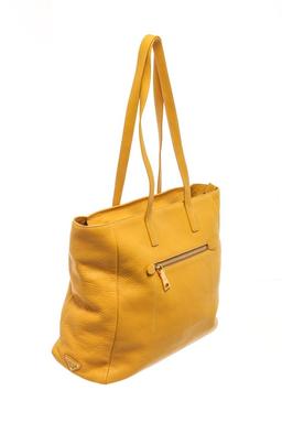 Prada Yellow Leather Front Pocket Tote Bag