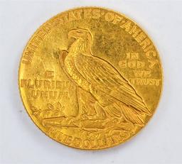 1914 $5 Indian Head Half Eagle Gold Coin XF