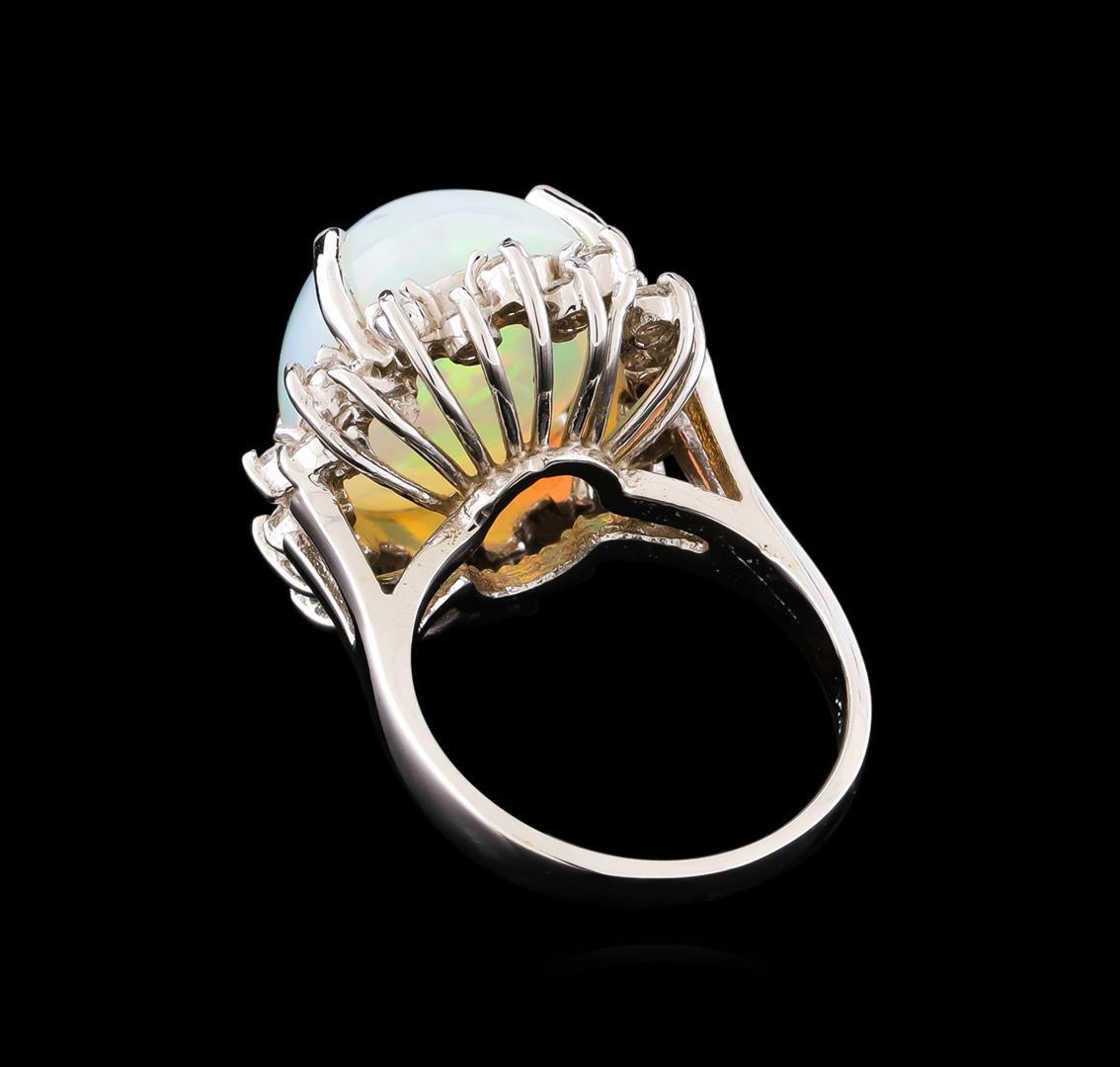 8.18 ctw Opal and Diamond Ring - 14KT White Gold