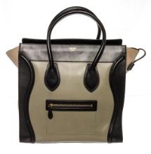 Celine Black Multicolor Suede Leather Micro Luggage Handbag