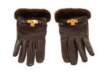 Hermes Brown Leather Gloves