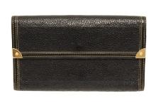 Louis Vuitton Black Leather International 3 Fold Wallet