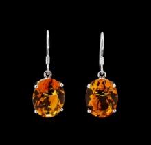 Crayola 17.60 ctw Citrine Earrings - 14K White Gold