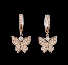 0.73 ctw Diamond Earrings - 14KT Rose Gold