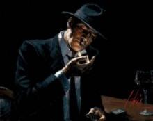 Man Lighting Cigarette by Fabian Perez