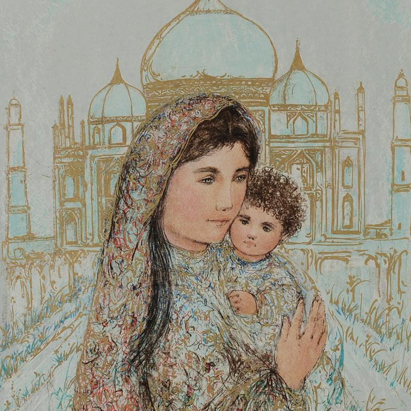 Majesty at the Taj Mahal by Hibel (1917-2014)