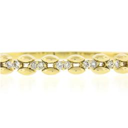 6.5" 14k Yellow Gold 0.60 ctw Diamond Polished Open Bangle Bracelet w/ Clasp
