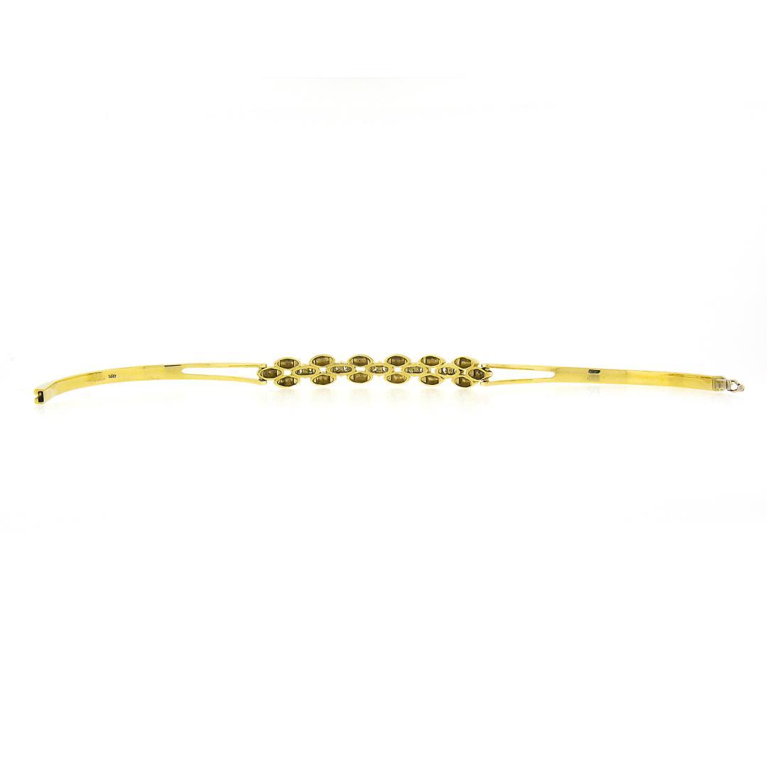 6.5" 14k Yellow Gold 0.60 ctw Diamond Polished Open Bangle Bracelet w/ Clasp