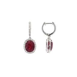 Fashion Ruby & Diamond Dangle Earrings
