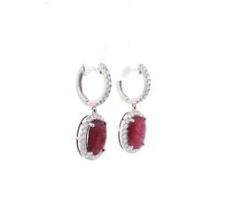 Fashion Ruby & Diamond Dangle Earrings