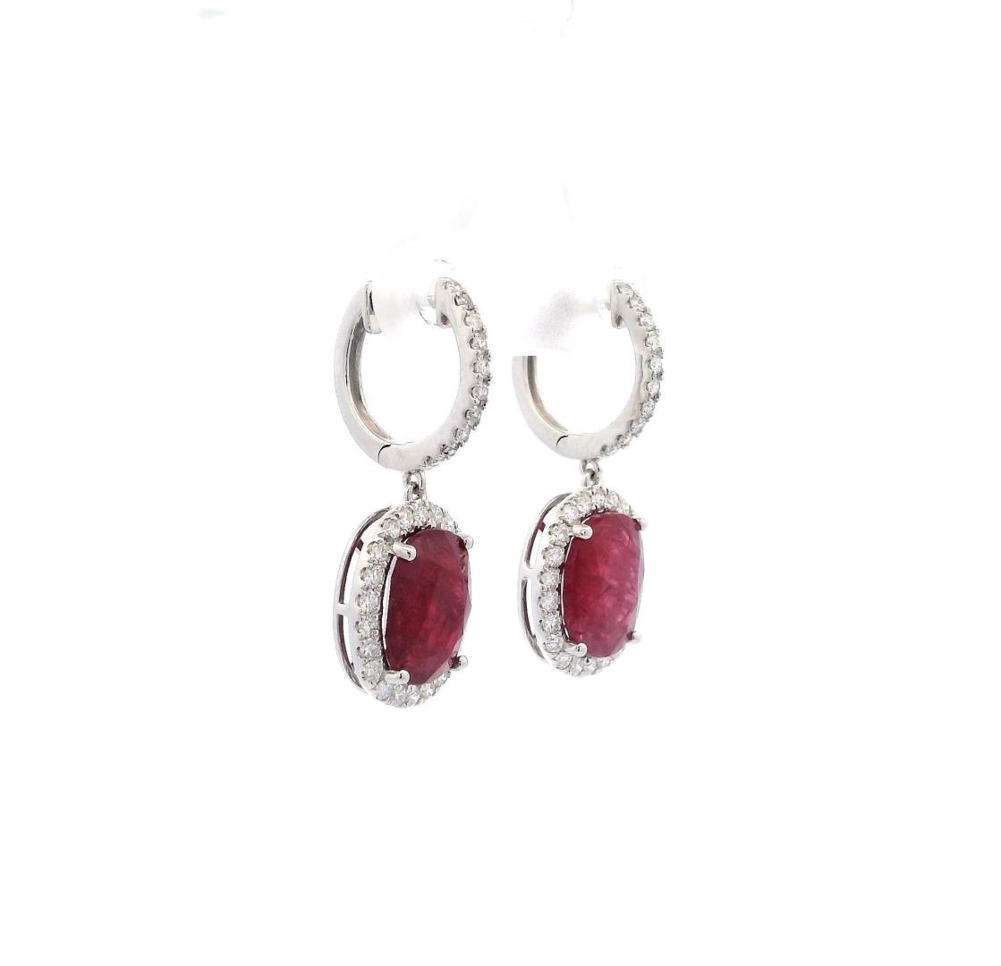 Fashion Ruby & Diamond Dangle Earrings