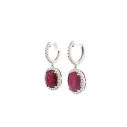 Fashion Ruby & Diamond Dangle Earrings