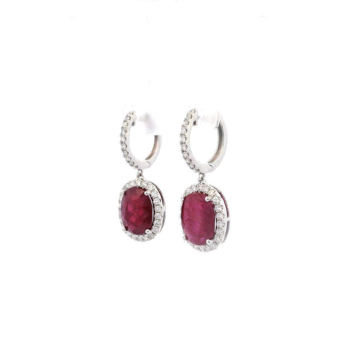 Fashion Ruby & Diamond Dangle Earrings