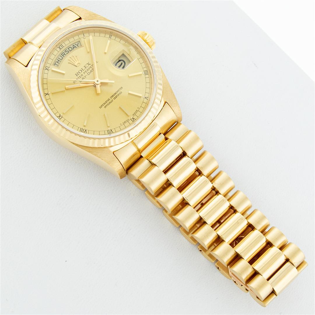 Rolex Mens 18K Yellow Gold Champagne Index Day Date President 36MM